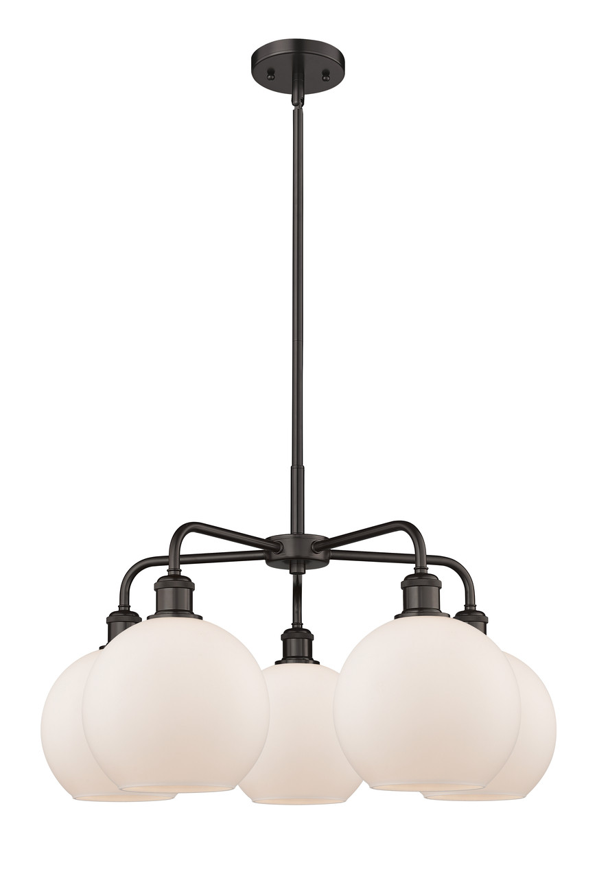 INNOVATIONS 516-5CR-OB-G121-8 Athens 5 26 inch Chandelier Oil Rubbed Bronze