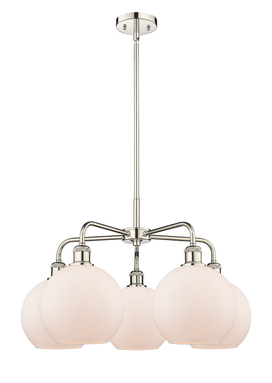 INNOVATIONS 516-5CR-PN-G121-8 Athens 5 26 inch Chandelier Polished Nickel