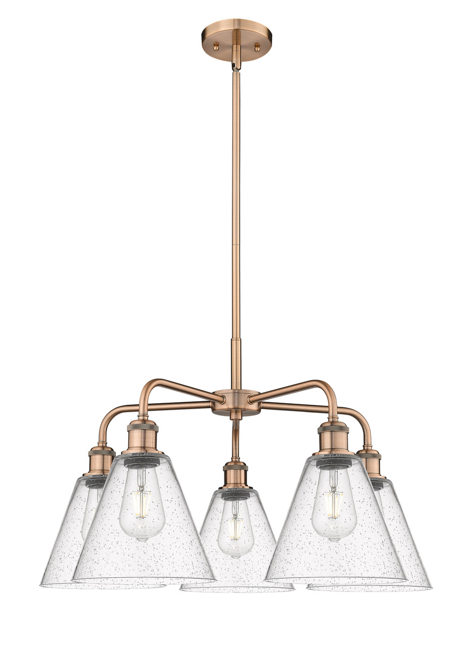 INNOVATIONS 516-5CR-AC-GBC-84 Berkshire 5 26 inch Chandelier Antique Copper