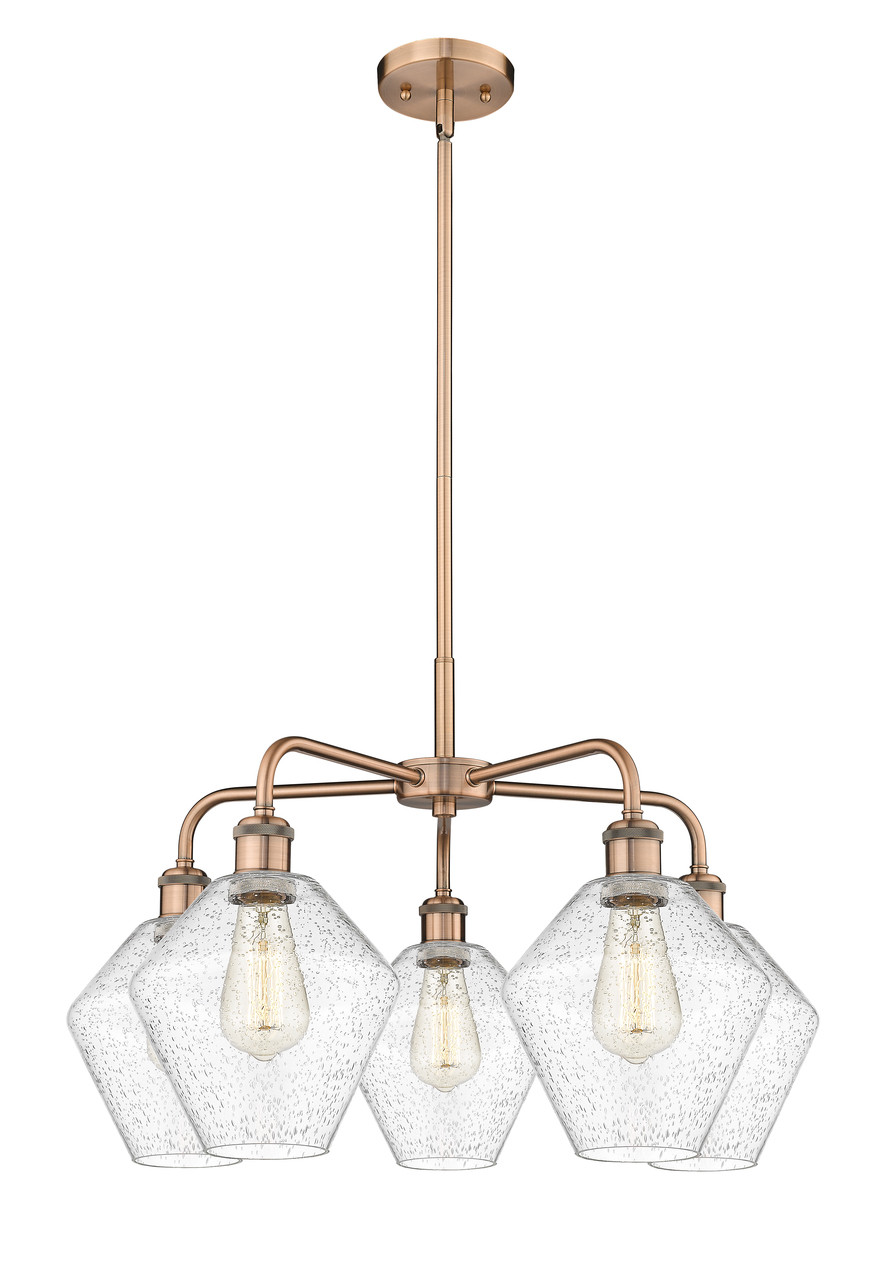 INNOVATIONS 516-5CR-AC-G654-8 Cindyrella 5 26 inch Chandelier Antique Copper