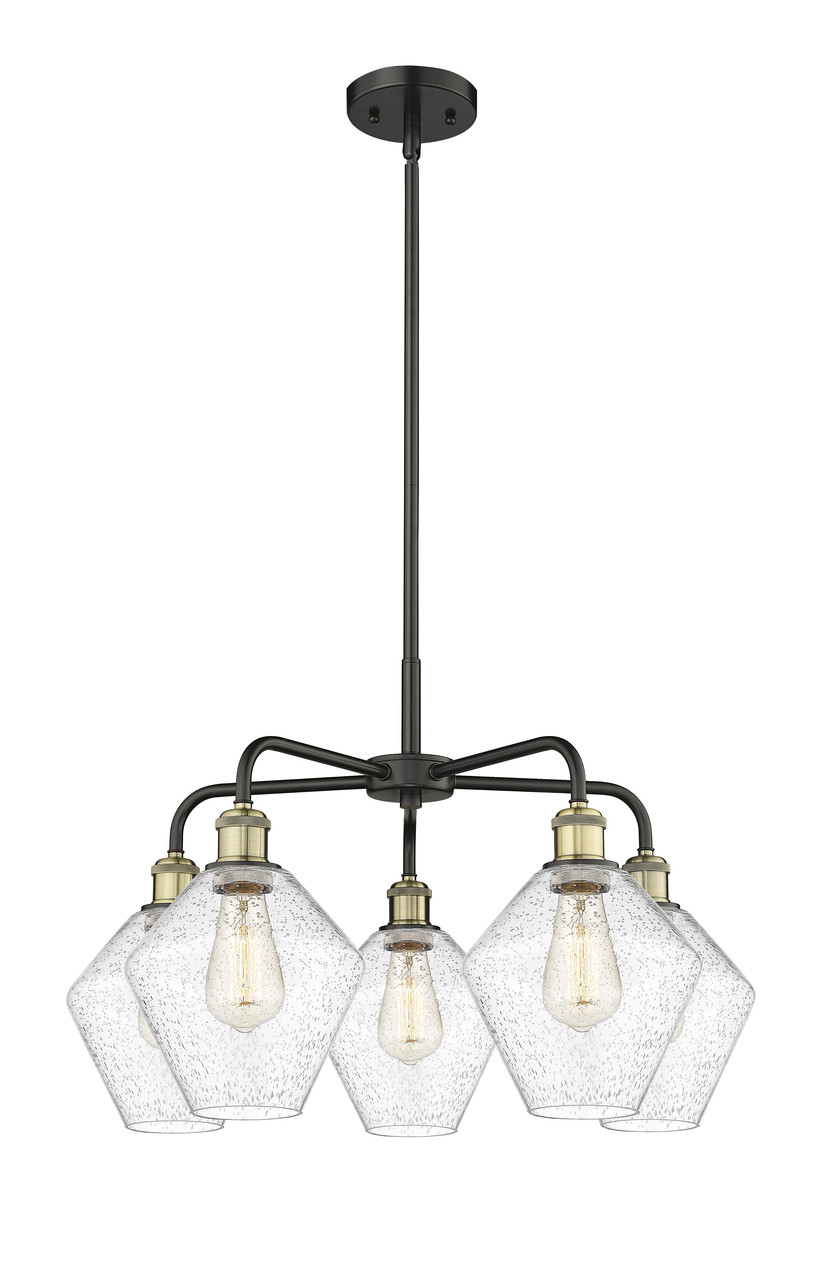 INNOVATIONS 516-5CR-BAB-G654-8 Cindyrella 5 26 inch Chandelier Black Antique Brass