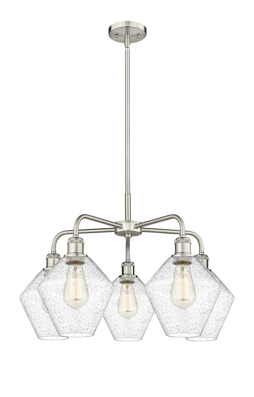INNOVATIONS 516-5CR-SN-G654-8 Cindyrella 5 26 inch Chandelier Satin Nickel