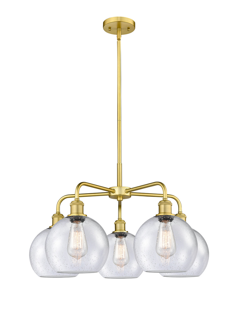 INNOVATIONS 516-5CR-SG-G124-8 Athens 5 26 inch Chandelier Satin Gold