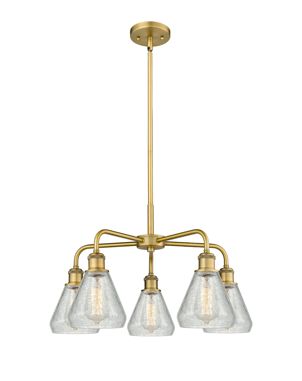 INNOVATIONS 516-5CR-BB-G275 Conesus 5 24 inch Chandelier Brushed Brass