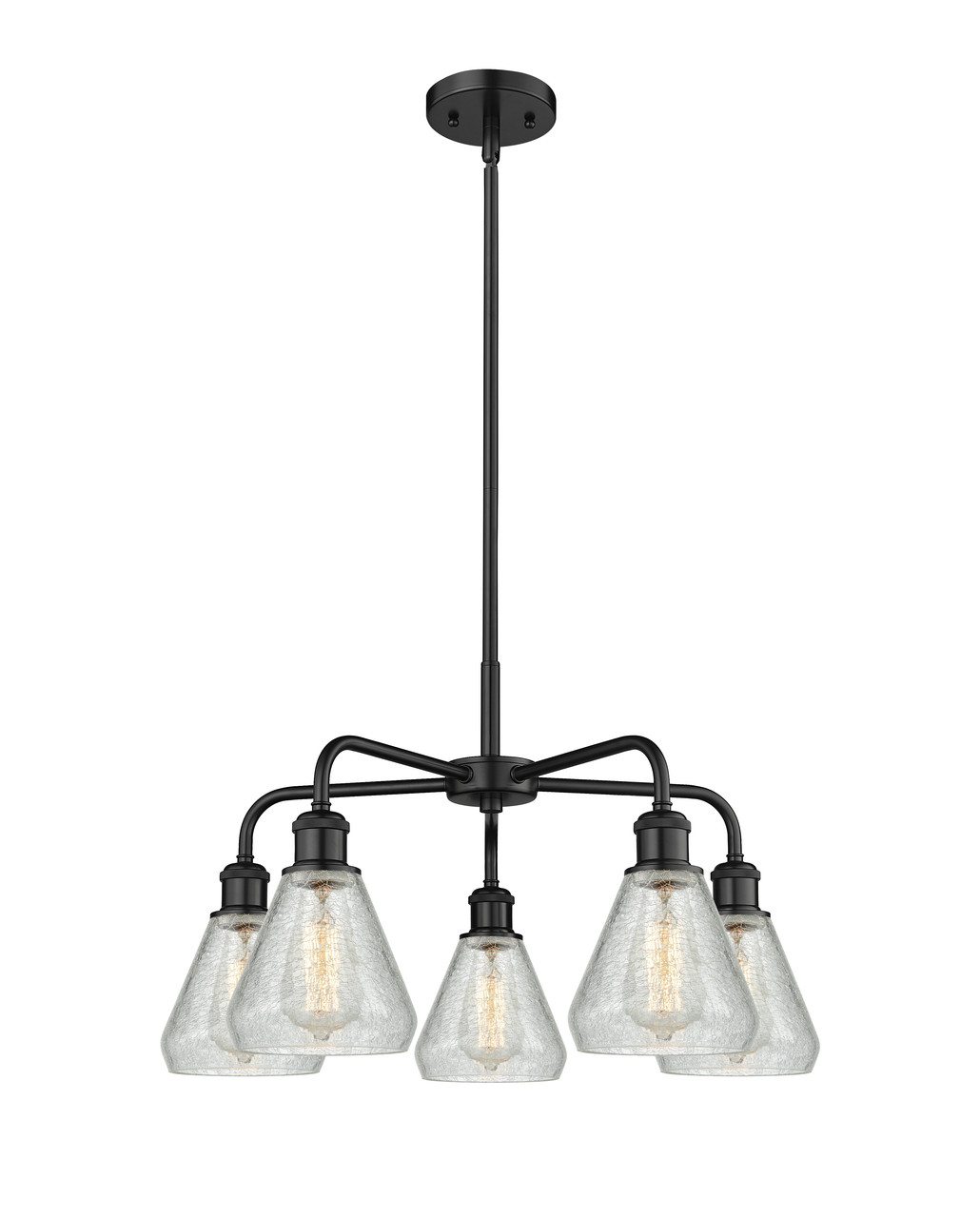 INNOVATIONS 516-5CR-BK-G275 Conesus 5 24 inch Chandelier Matte Black