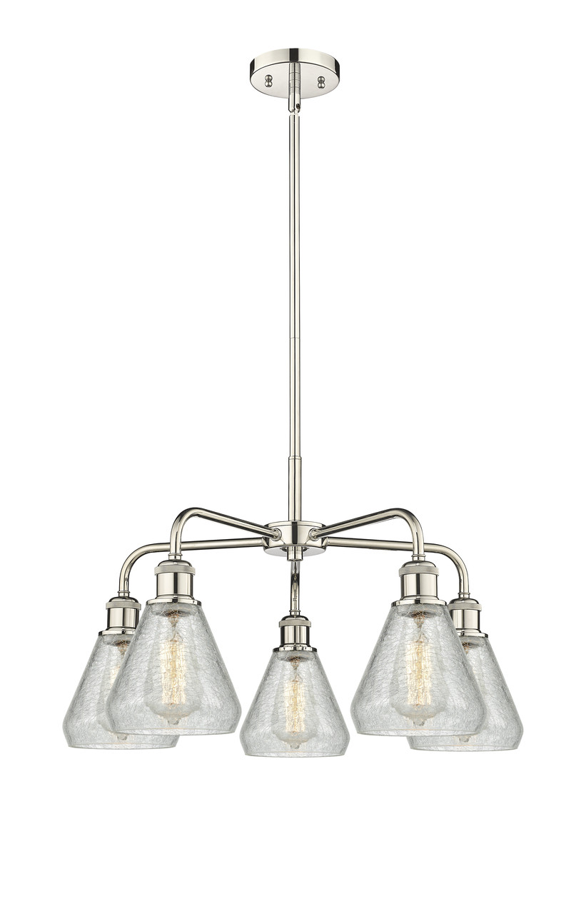 INNOVATIONS 516-5CR-PN-G275 Conesus 5 24 inch Chandelier Polished Nickel