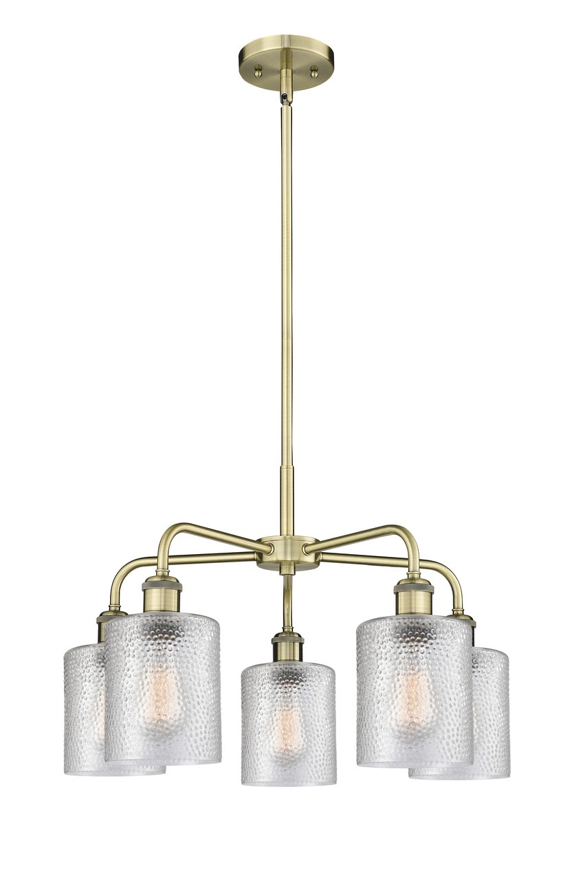 INNOVATIONS 516-5CR-AB-G112 Cobbleskill 5 23 inch Chandelier Antique Brass