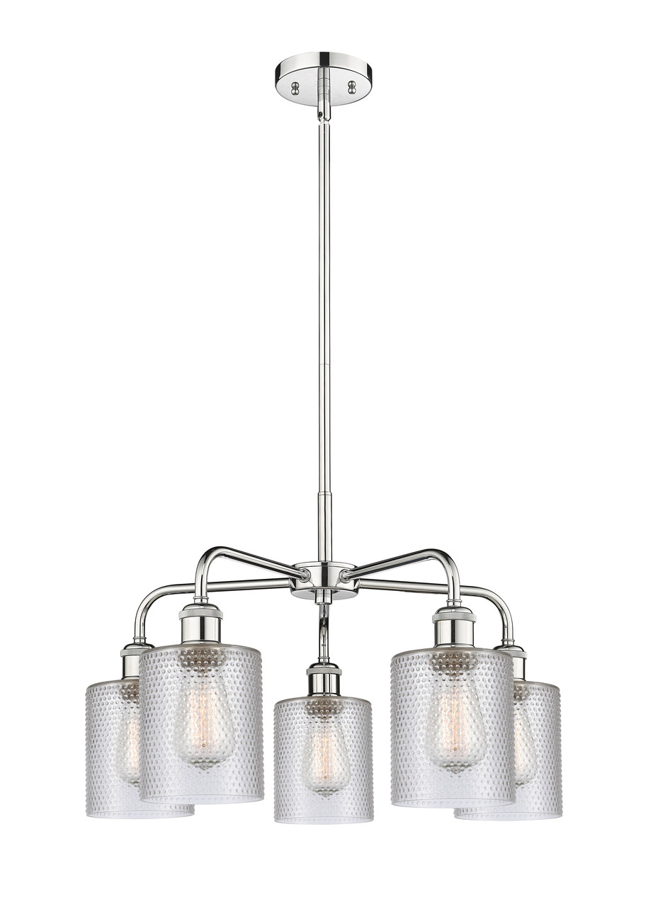 INNOVATIONS 516-5CR-PC-G112 Cobbleskill 5 23 inch Chandelier Polished Chrome