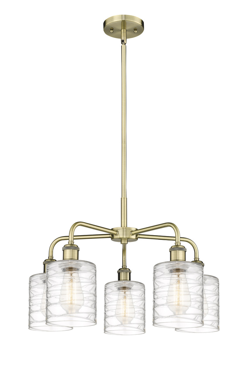 INNOVATIONS 516-5CR-AB-G1113 Cobbleskill 5 23 inch Chandelier Antique Brass