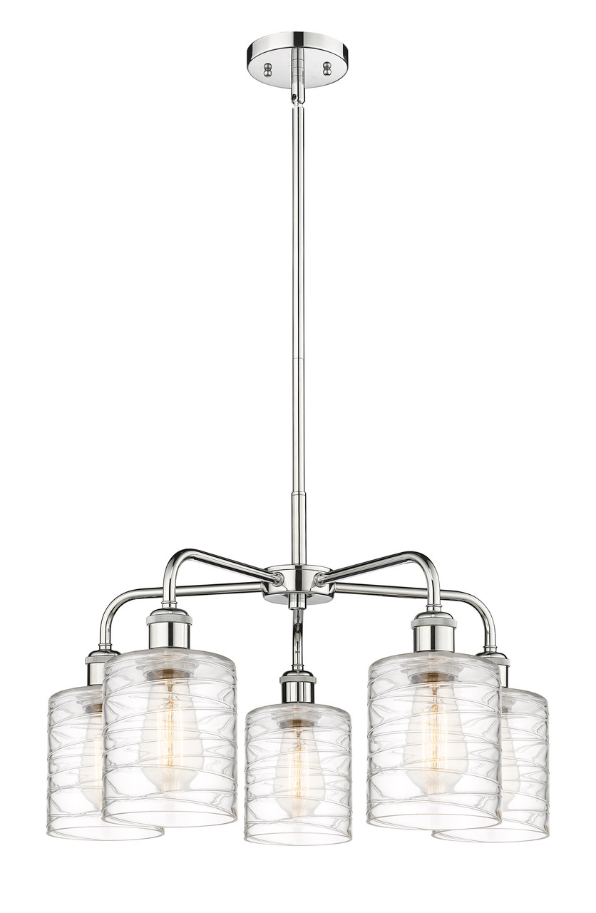 INNOVATIONS 516-5CR-PC-G1113 Cobbleskill 5 23 inch Chandelier Polished Chrome