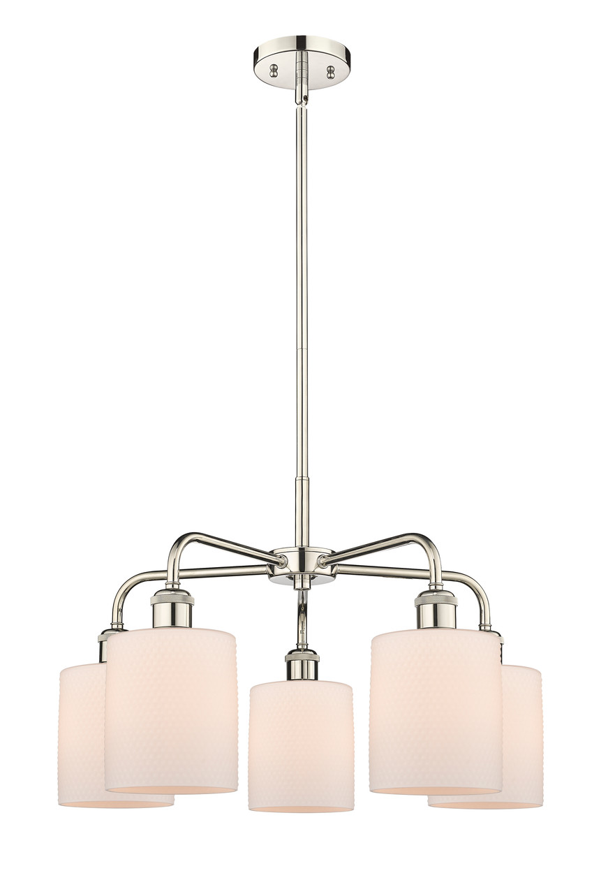 INNOVATIONS 516-5CR-PN-G111 Cobbleskill 5 23 inch Chandelier Polished Nickel