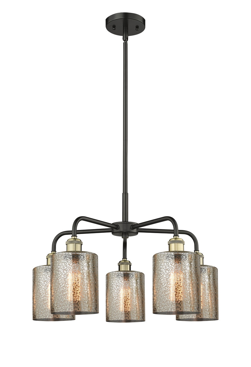 INNOVATIONS 516-5CR-BAB-G116 Cobbleskill 5 23 inch Chandelier Black Antique Brass