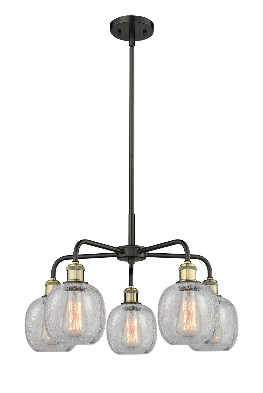 INNOVATIONS 516-5CR-BAB-G105 Belfast 5 24 inch Chandelier Black Antique Brass