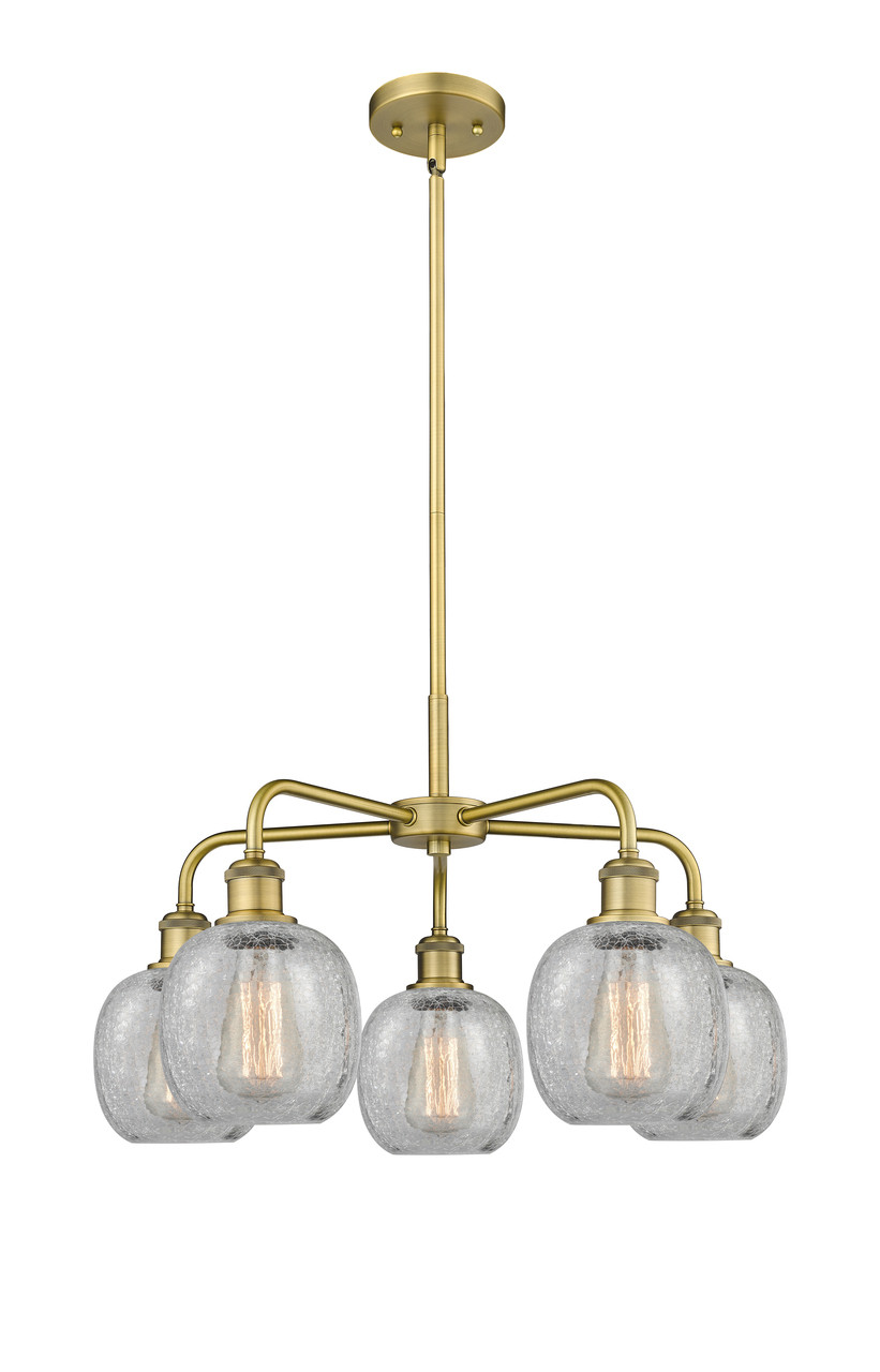 INNOVATIONS 516-5CR-BB-G105 Belfast 5 24 inch Chandelier Brushed Brass