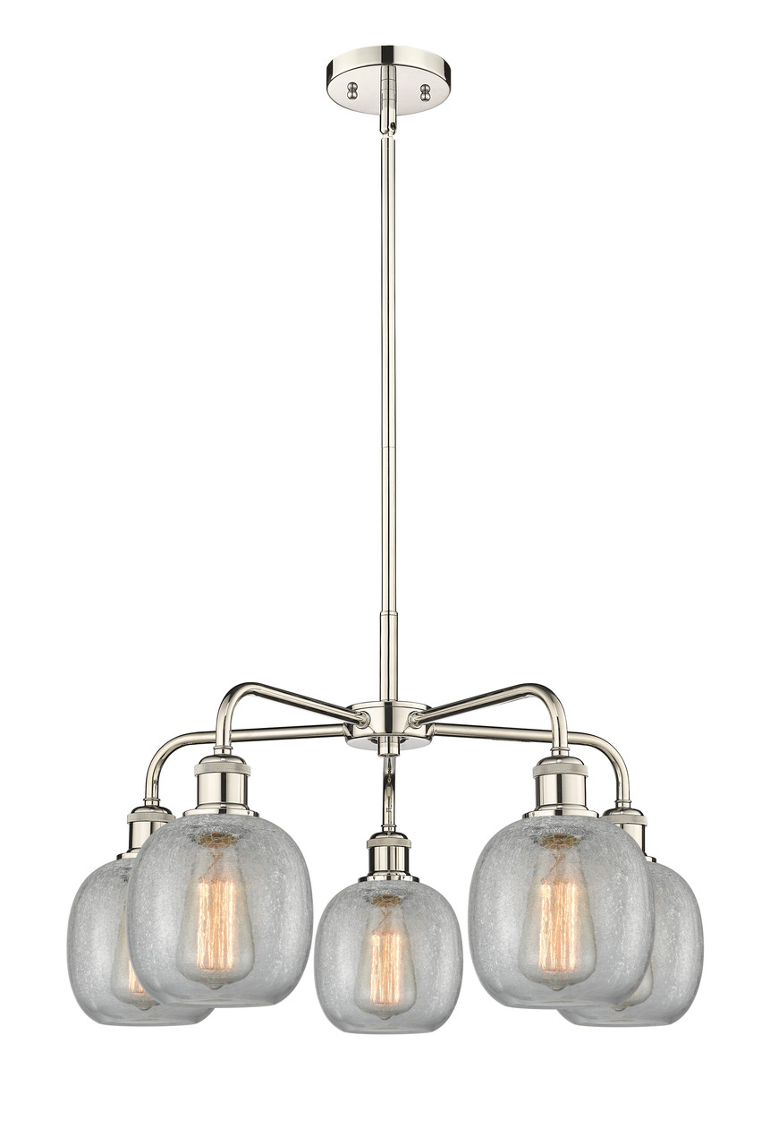 INNOVATIONS 516-5CR-PN-G105 Belfast 5 24 inch Chandelier Polished Nickel