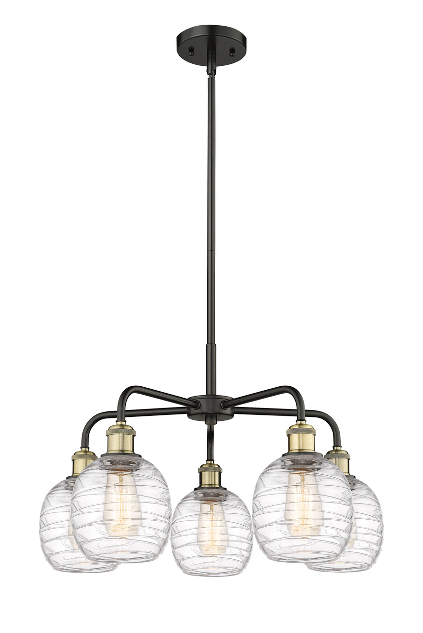 INNOVATIONS 516-5CR-BAB-G1013 Belfast 5 24 inch Chandelier Black Antique Brass