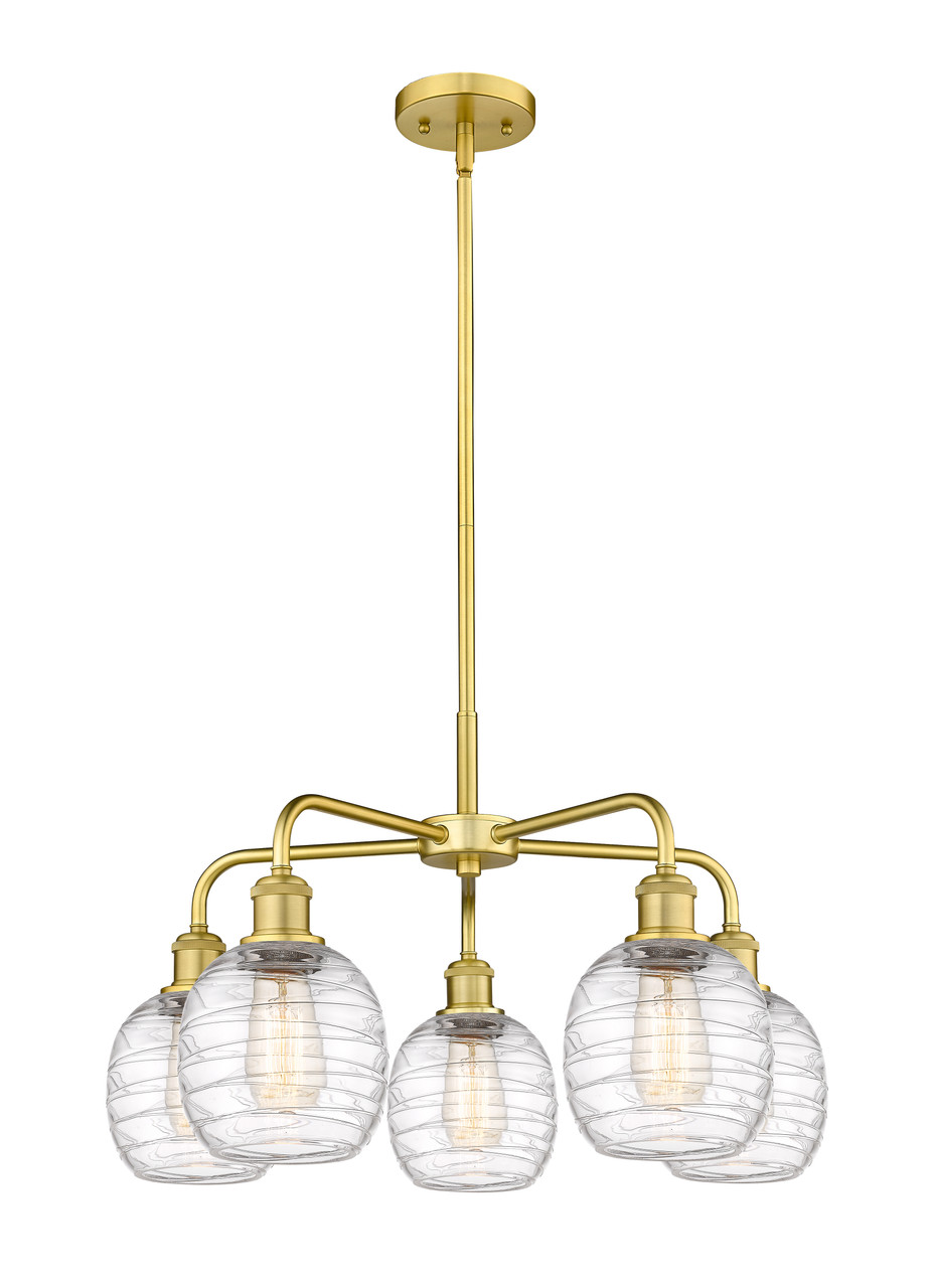 INNOVATIONS 516-5CR-SG-G1013 Belfast 5 24 inch Chandelier Satin Gold