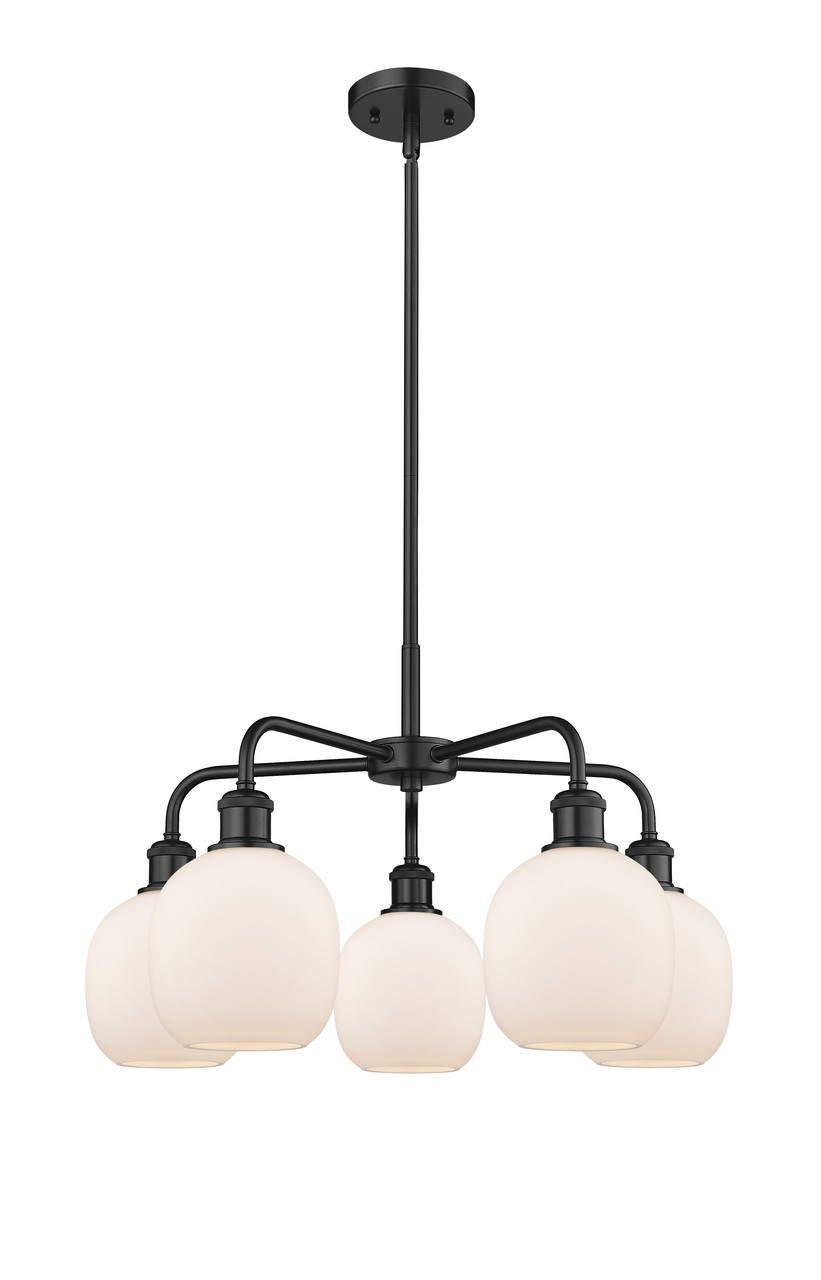 INNOVATIONS 516-5CR-BK-G101 Belfast 5 24 inch Chandelier Matte Black