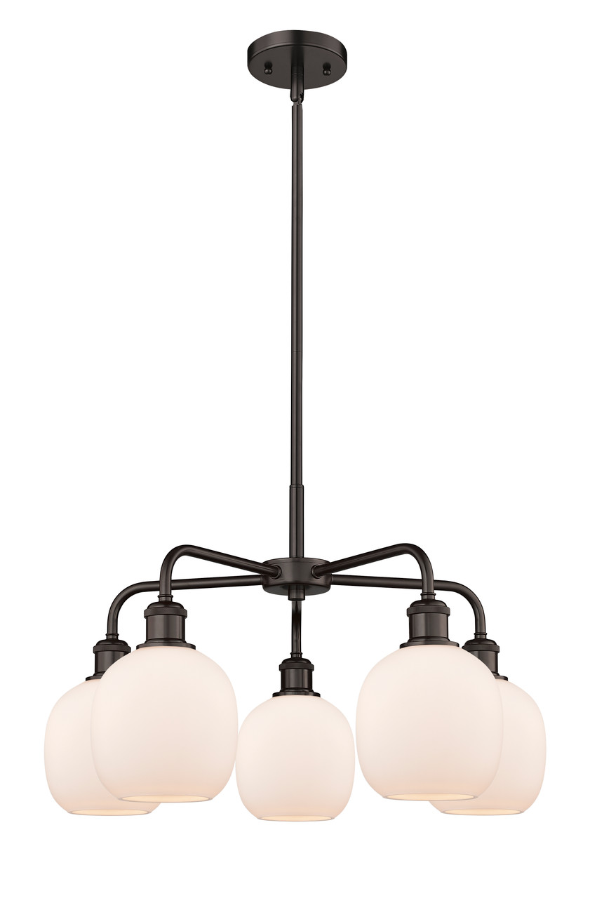 INNOVATIONS 516-5CR-OB-G101 Belfast 5 24 inch Chandelier Oil Rubbed Bronze