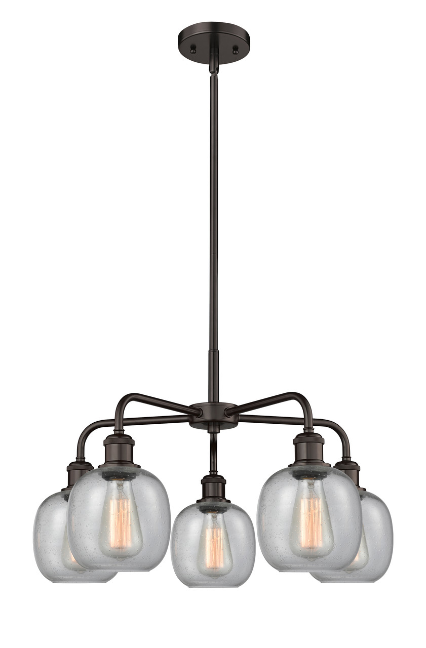 INNOVATIONS 516-5CR-OB-G104 Belfast 5 24 inch Chandelier Oil Rubbed Bronze