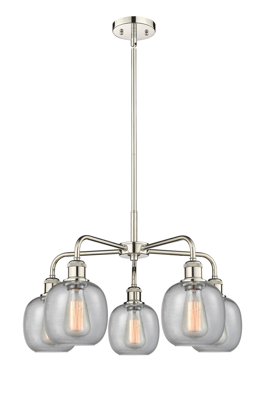 INNOVATIONS 516-5CR-PN-G104 Belfast 5 24 inch Chandelier Polished Nickel