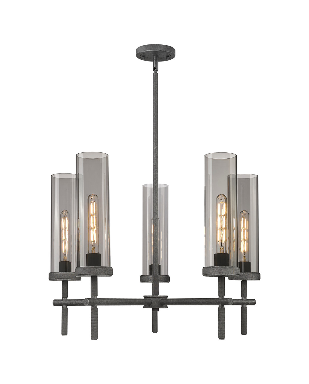 INNOVATIONS 471-5CR-WZ-G471-12SM Lincoln 5 26.75 inch Chandelier Weathered Zinc
