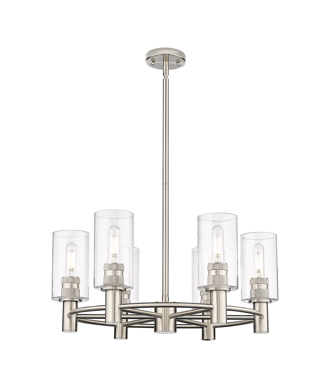 INNOVATIONS 434-6CR-SN-G434-7CL Crown Point 6 24 inch Chandelier Satin Nickel