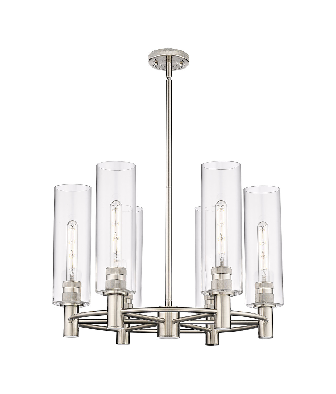 INNOVATIONS 434-6CR-SN-G434-12CL Crown Point 6 24 inch Chandelier Satin Nickel
