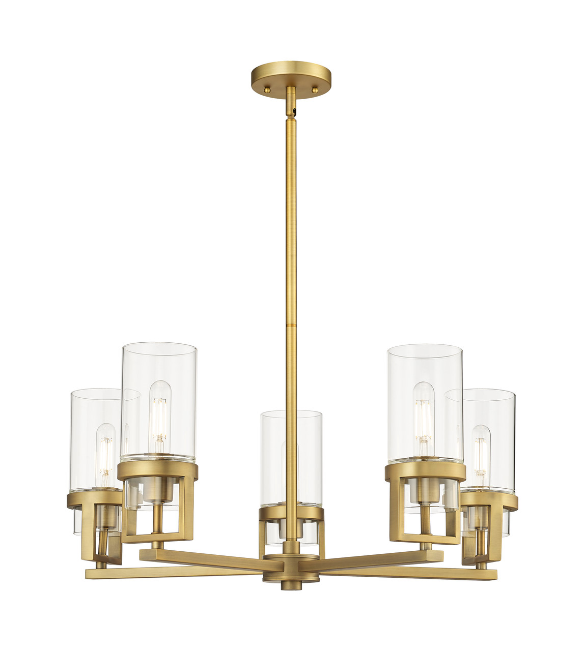 INNOVATIONS 426-5CR-BB-G426-8CL Utopia 5 24 inch Chandelier Brushed Brass