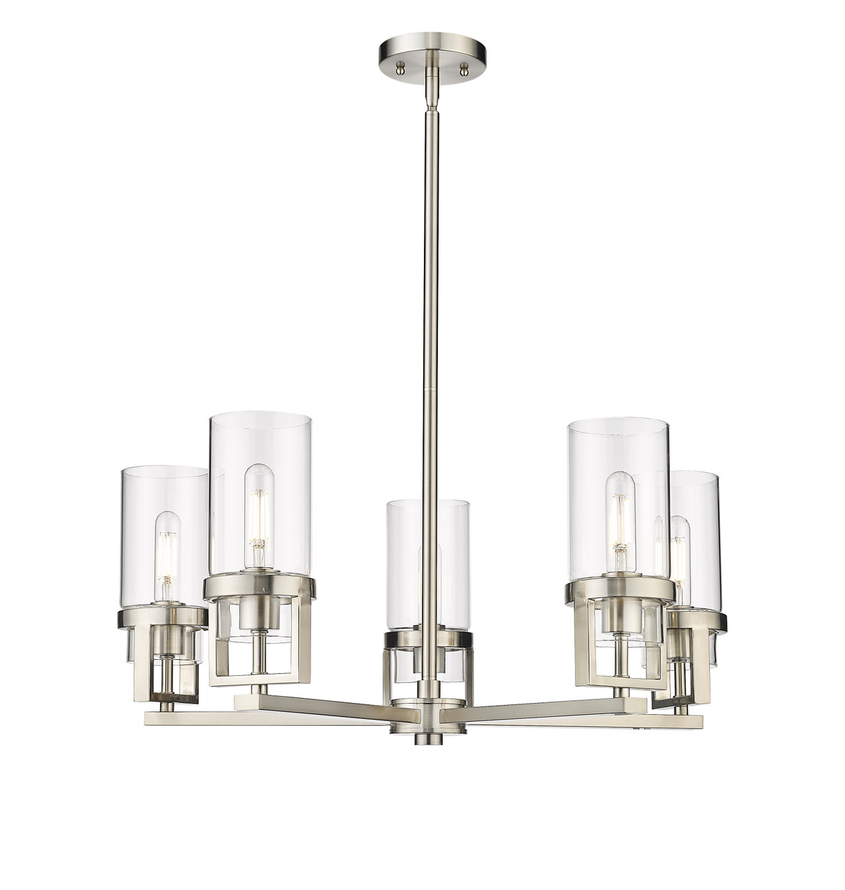 INNOVATIONS 426-5CR-SN-G426-8CL Utopia 5 24 inch Chandelier Satin Nickel