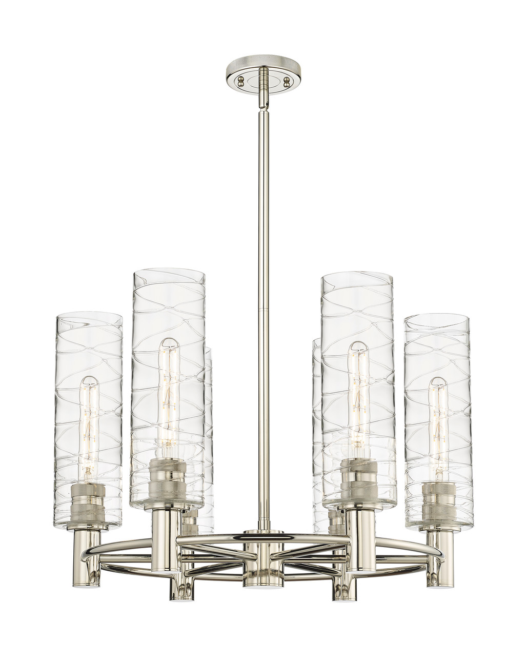 INNOVATIONS 434-6CR-PN-G434-12DE Crown Point 6 24 inch Chandelier Polished Nickel