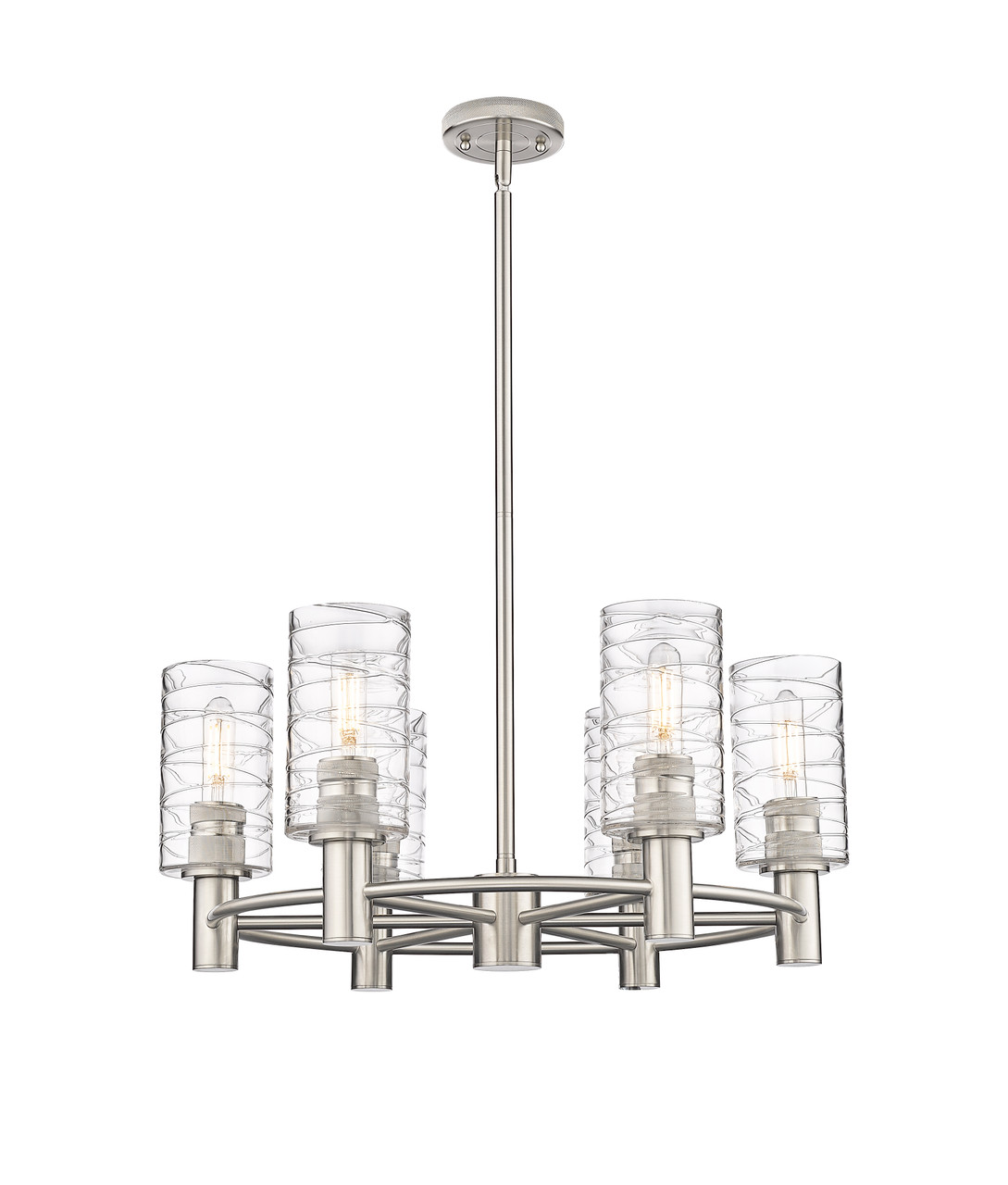 INNOVATIONS 434-6CR-SN-G434-7DE Crown Point 6 24 inch Chandelier Satin Nickel