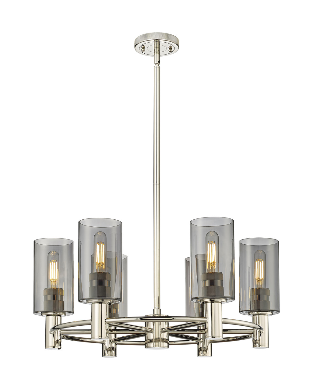 INNOVATIONS 434-6CR-PN-G434-7SM Crown Point 6 24 inch Chandelier Polished Nickel