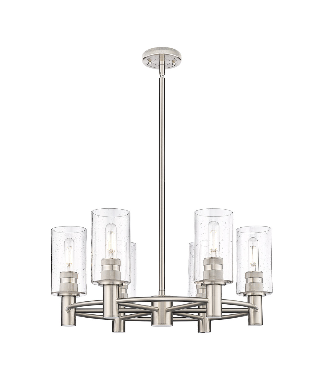 INNOVATIONS 434-6CR-SN-G434-7SDY Crown Point 6 24 inch Chandelier Satin Nickel