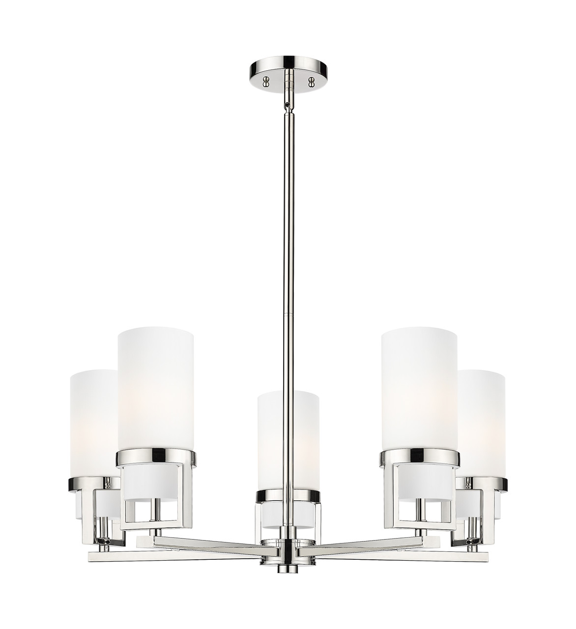 INNOVATIONS 426-5CR-PN-G426-8WH Utopia 5 24 inch Chandelier Polished Nickel