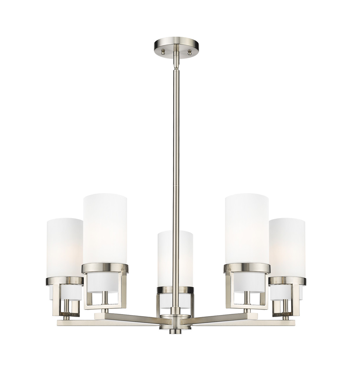 INNOVATIONS 426-5CR-SN-G426-8WH Utopia 5 24 inch Chandelier Satin Nickel