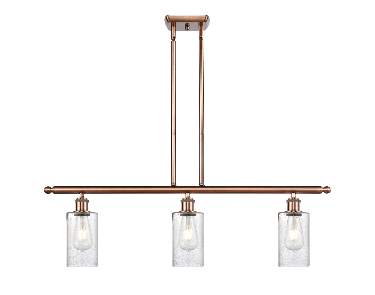 INNOVATIONS 516-3I-AC-G804 Clymer 3 36 inch Island Light Antique Copper