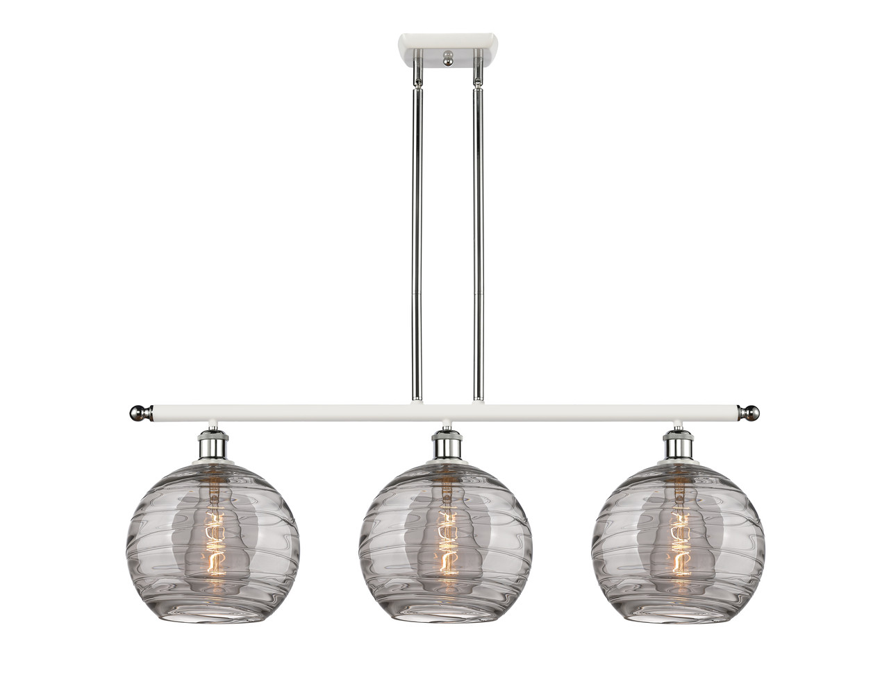 INNOVATIONS 516-3I-WPC-G1213-10SM Deco Swirl 3 Light 36 inch Island Light White and Polished Chrome