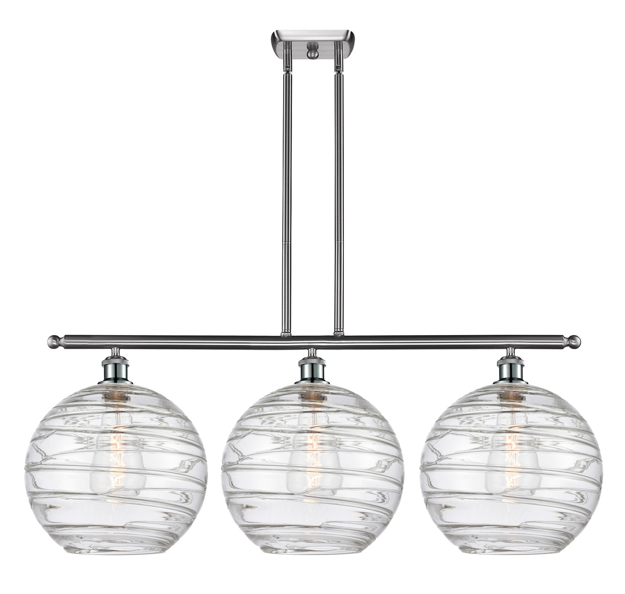 INNOVATIONS 516-3I-SN-G1213-12 Deco Swirl 3 Light 36 inch Island Light Brushed Satin Nickel