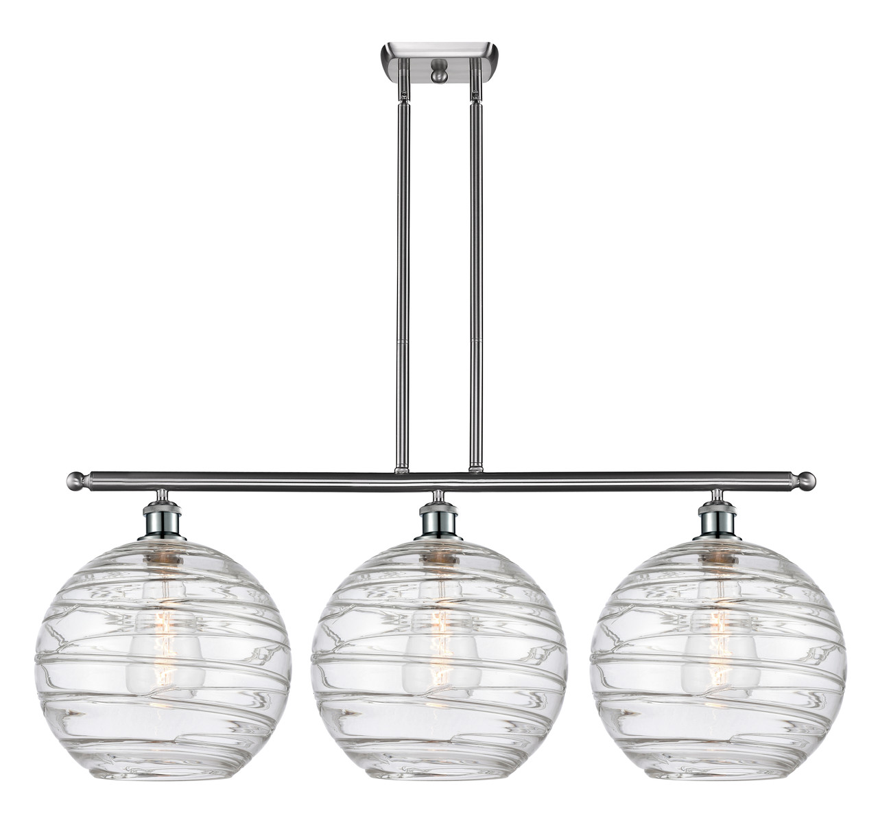 INNOVATIONS 516-3I-SN-G1213-12 Deco Swirl 3 Light 36 inch Island Light Brushed Satin Nickel