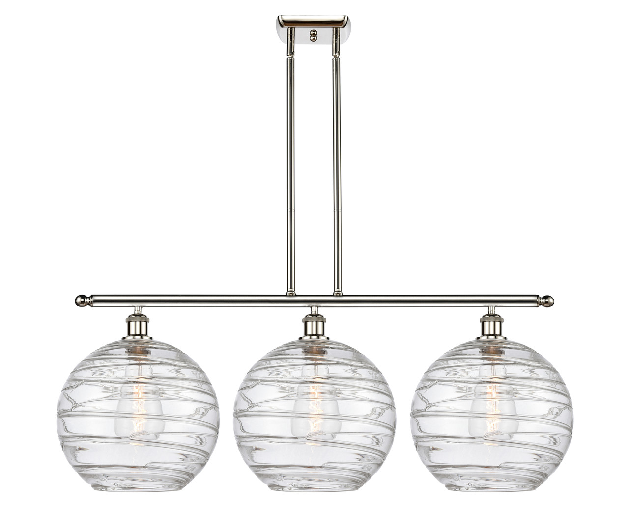 INNOVATIONS 516-3I-PN-G1213-12 Deco Swirl 3 Light 36 inch Island Light Polished Nickel