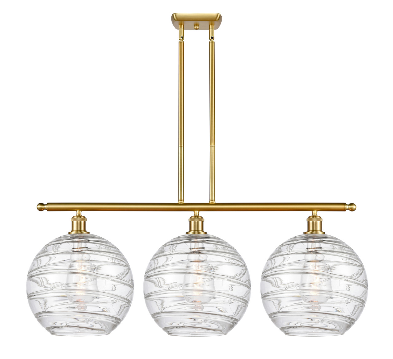 INNOVATIONS 516-3I-SG-G1213-12 Deco Swirl 3 Light 36 inch Island Light Satin Gold