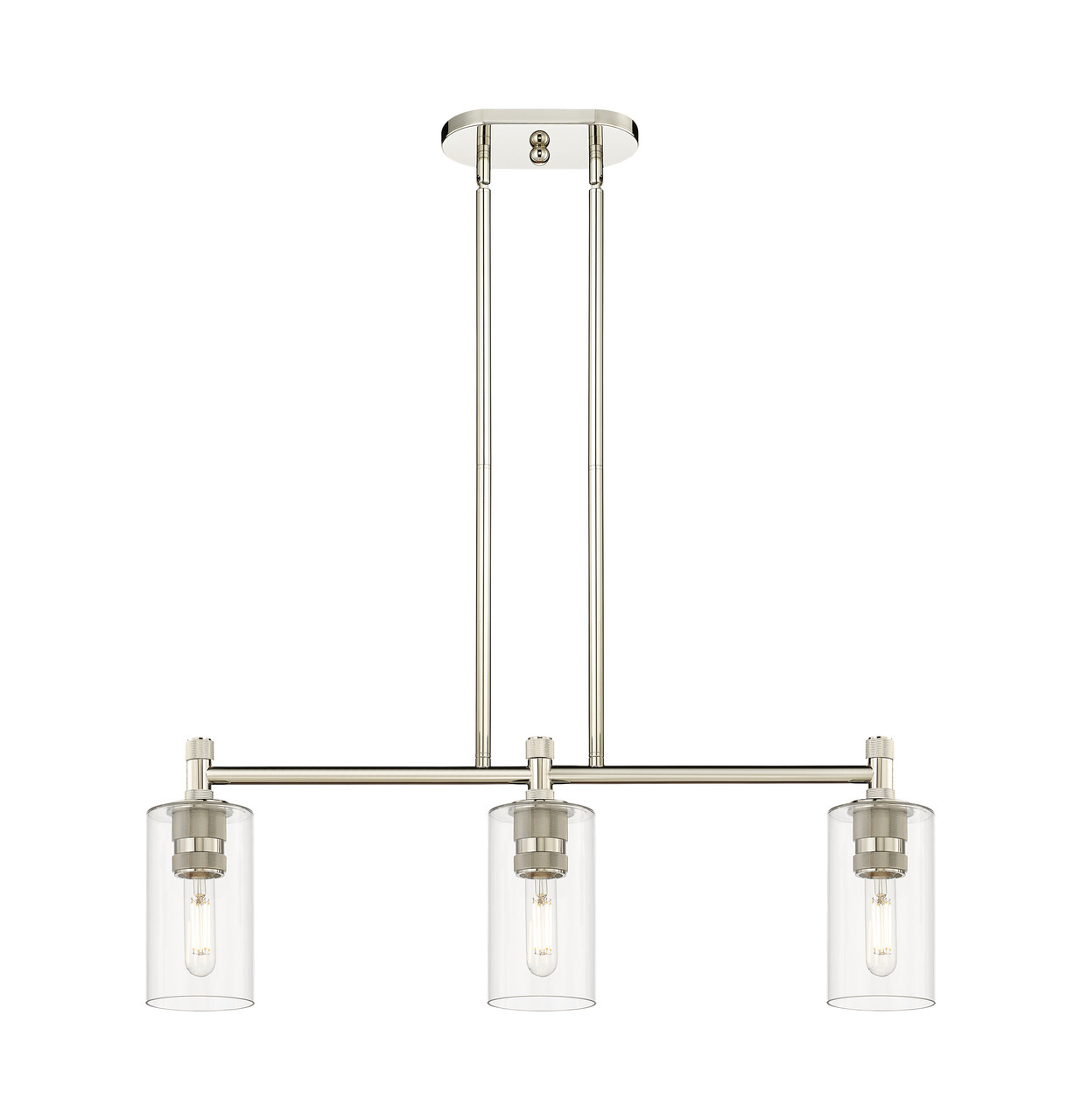 INNOVATIONS 434-3I-PN-G434-7CL Crown Point 3 30.5 inch Island Lighting Polished Nickel