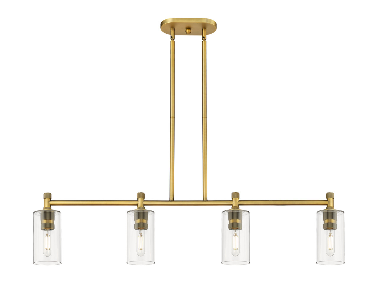 INNOVATIONS 434-4I-BB-G434-7CL Crown Point 4 43.75 inch Island Lighting Brushed Brass