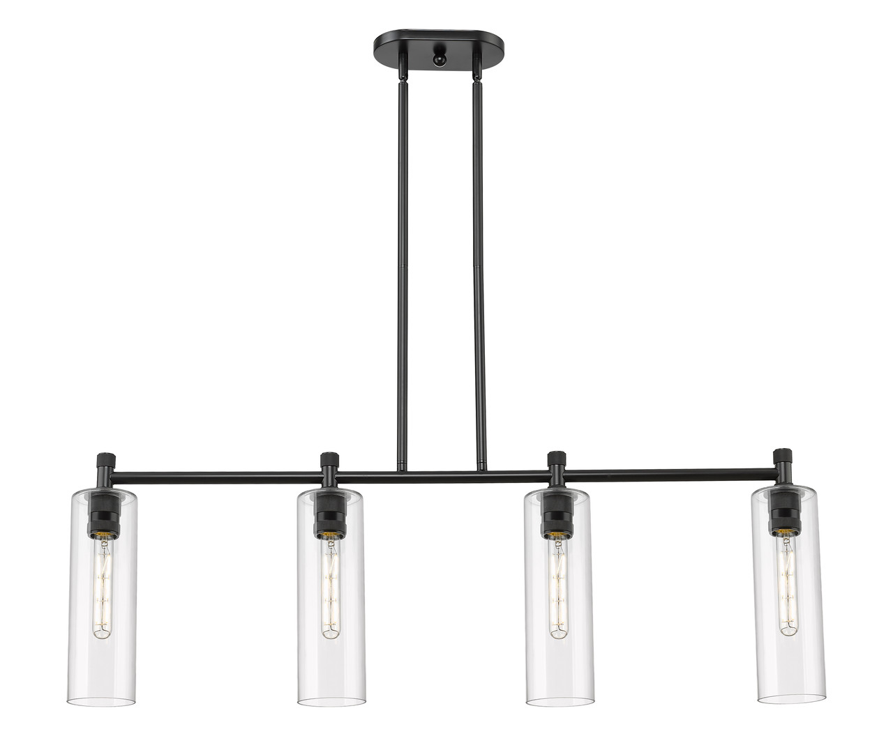 INNOVATIONS 434-4I-BK-G434-12CL Crown Point 4 43.75 inch Island Lighting Matte Black