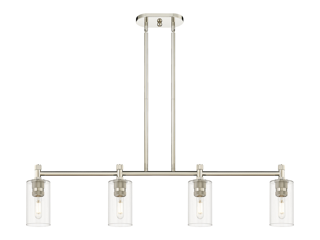 INNOVATIONS 434-4I-PN-G434-7CL Crown Point 4 43.75 inch Island Lighting Polished Nickel