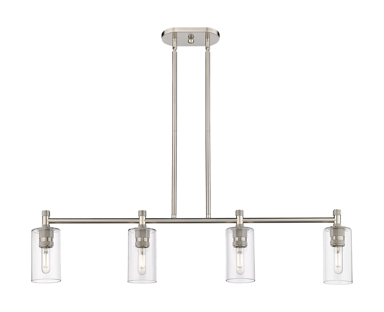 INNOVATIONS 434-4I-SN-G434-7CL Crown Point 4 43.75 inch Island Lighting Satin Nickel