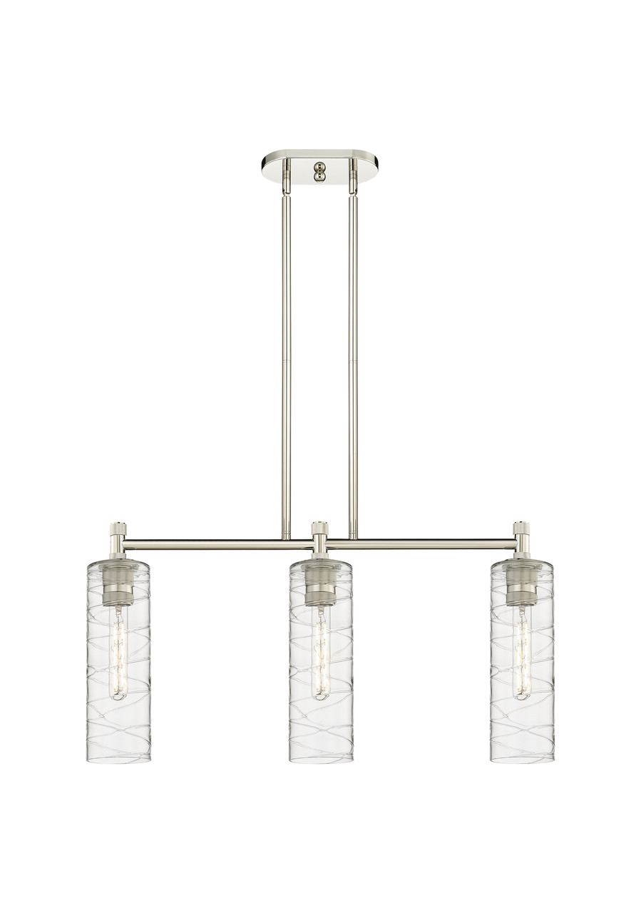 INNOVATIONS 434-3I-PN-G434-12DE Crown Point 3 30.5 inch Island Lighting Polished Nickel