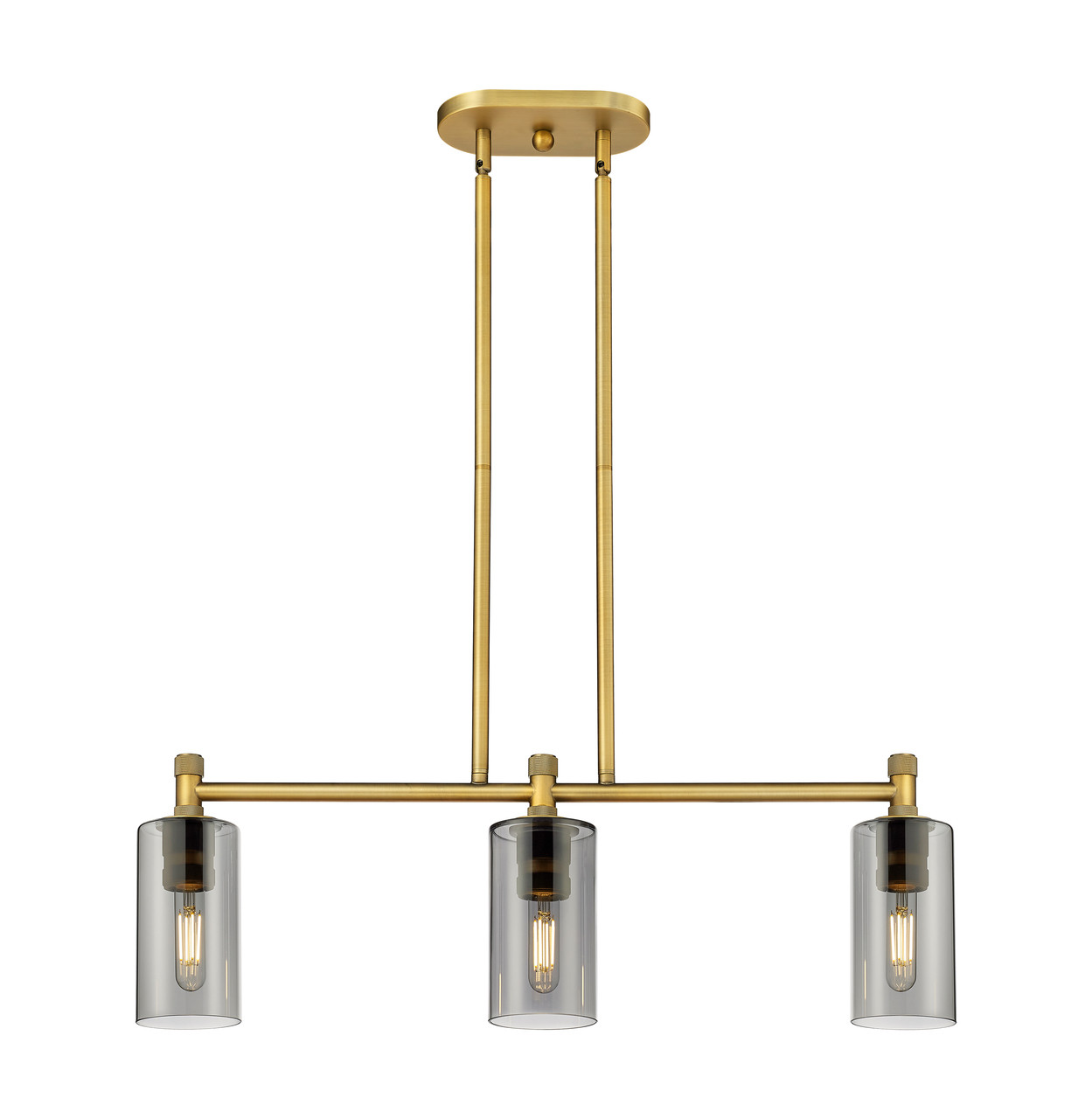 INNOVATIONS 434-3I-BB-G434-7SM Crown Point 3 30.5 inch Island Lighting Brushed Brass