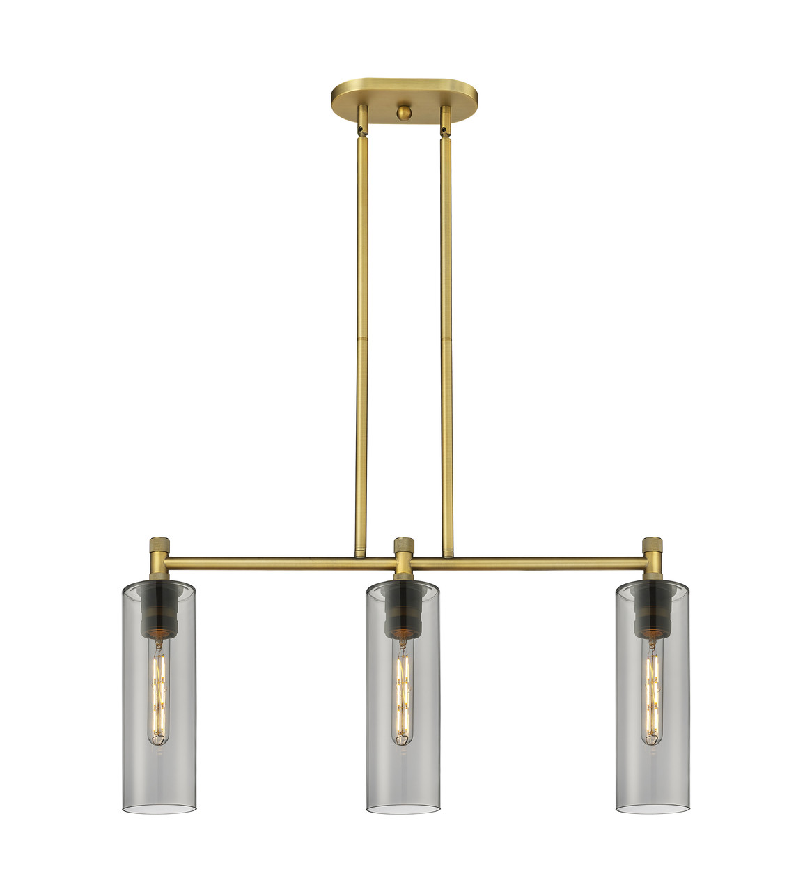 INNOVATIONS 434-3I-BB-G434-12SM Crown Point 3 30.5 inch Island Lighting Brushed Brass